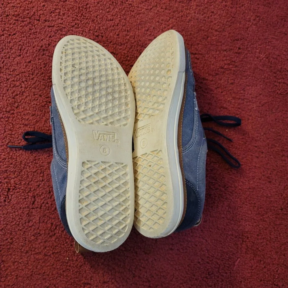 Vans Men’s Size 8 Blue Canvas Boat Shoe Sneakers V2906CV EU 41 Excellent